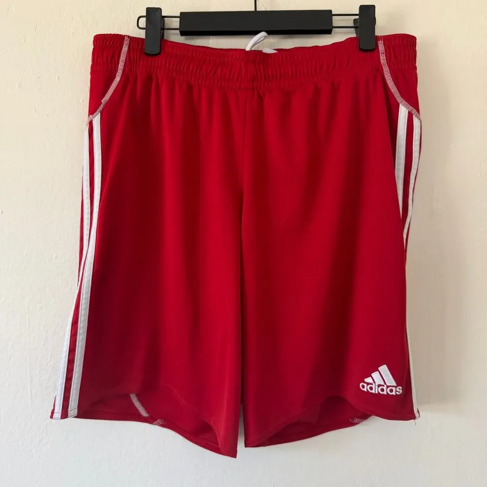 Red Adidas shorts